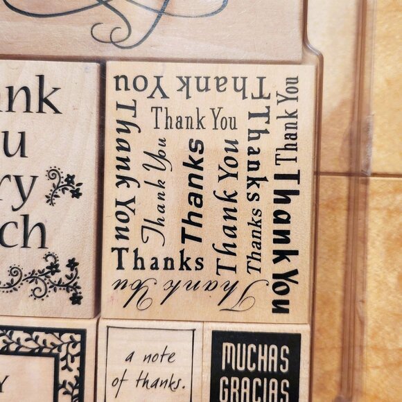 Rubber Stamps Set Bundle Stamping Thank You My Deepest Gratitude Muchas Gracias - Picture 2 of 9